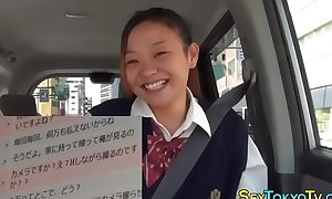 Japanese legal age teenager rides locate