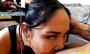 Sexy Meticulous Tits Oriental Sex Cams Part 1 - Gagging &_ Licking presently Giving Deepthroat Blowjob