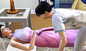 Oriental Kin Sneaks Into His Sister's Bed After Masturbating In Pretend Of The Computer - Oriental Backstage