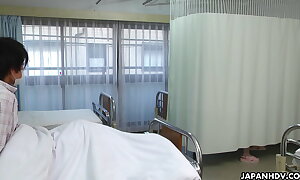 Japanese nurse, Maria Ono is engulfing dick, uncensored