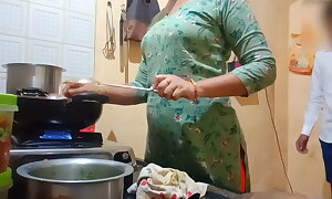 Indian hawt wife got screwed while under way concerning kitchen