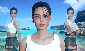 AI Shoujo Lara Croft in realistic 3D agile sex with parasynthetic orgasms UNCENSORED