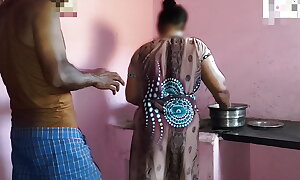 Aunty was lively close by the kitchen anon I had sex nearby her