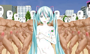 Hatsune Miku - Huge Orgy Gangbang (3D HENTAI)