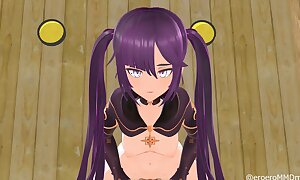 Mona Cowgirl Genshin Impact - eroMMDman - Purple Hair Color Edit Smixix