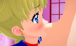 Horny Student Sailor Moon Acutely Deepthroats Gumshoe l 3D SFM hentai uncensored