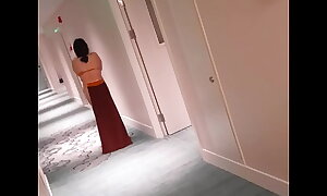Beijing Dom: Chinese slave walking close to motor hotel