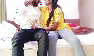 Making out my hawt erotic girl in Oyo locality romantic passionate gin sex in Hd with Hindi superficial audio