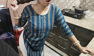 Stepmom tempts the brush stepson for the hard-core fucking upon the hot kitchen upon hindi