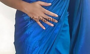 Kalyaniiiii- Blue Sari- Hot Talk to