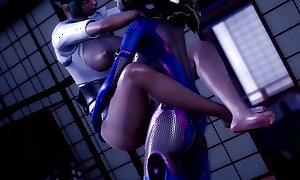 Overwatch D Va&Kiriko lesbian ass fingering pussy by Monarchnsfw (animation surrounding sound) 3D Hentai Porn SFM
