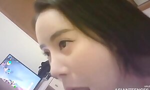 Small-titted chinese gf in sexy utensil gets fucked